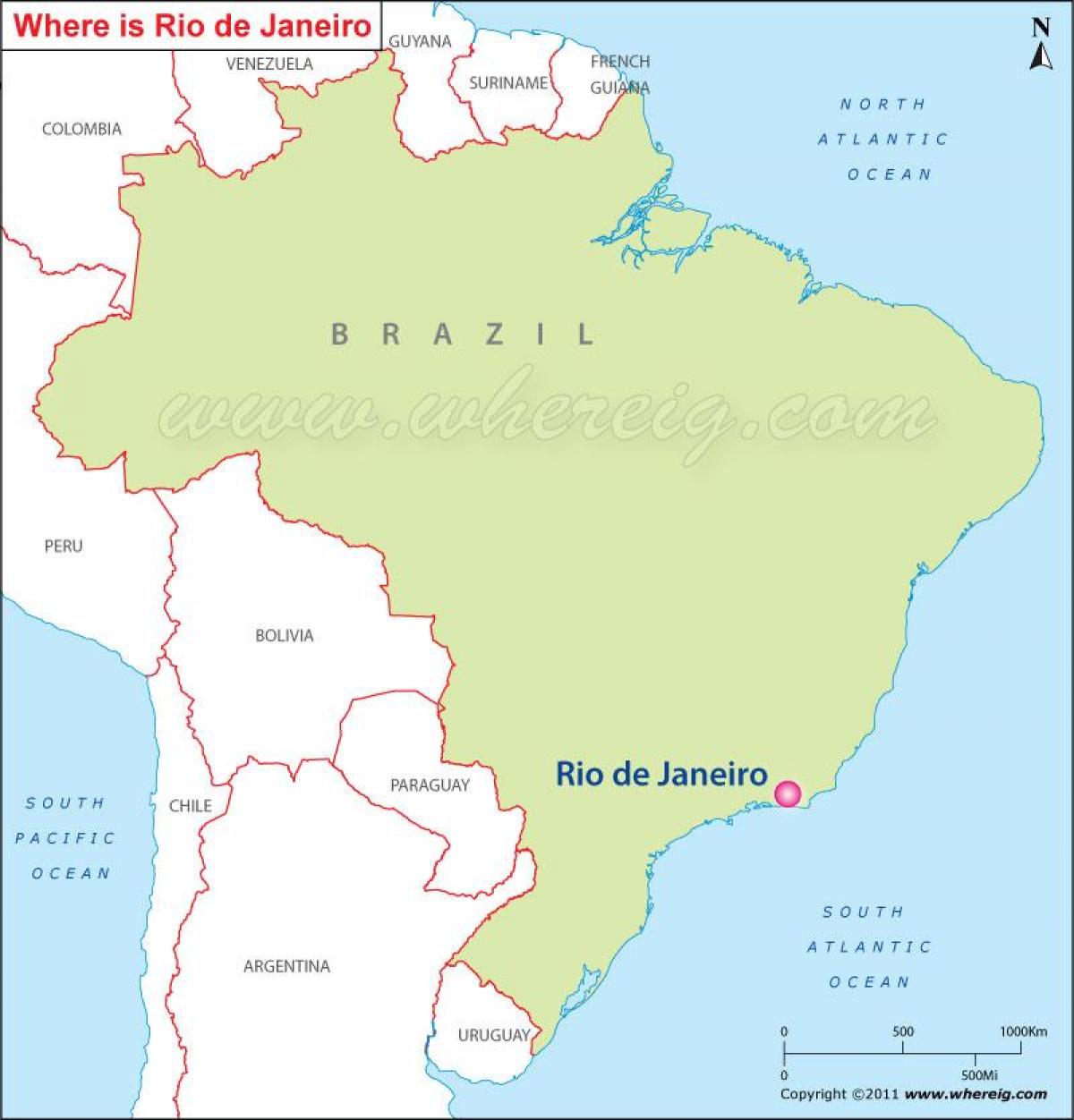 Карта Ріо-де-Жанейро в Бразилії