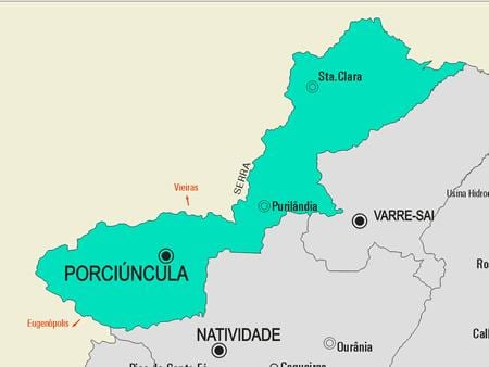 Мапа муніципалітету Porciúncula