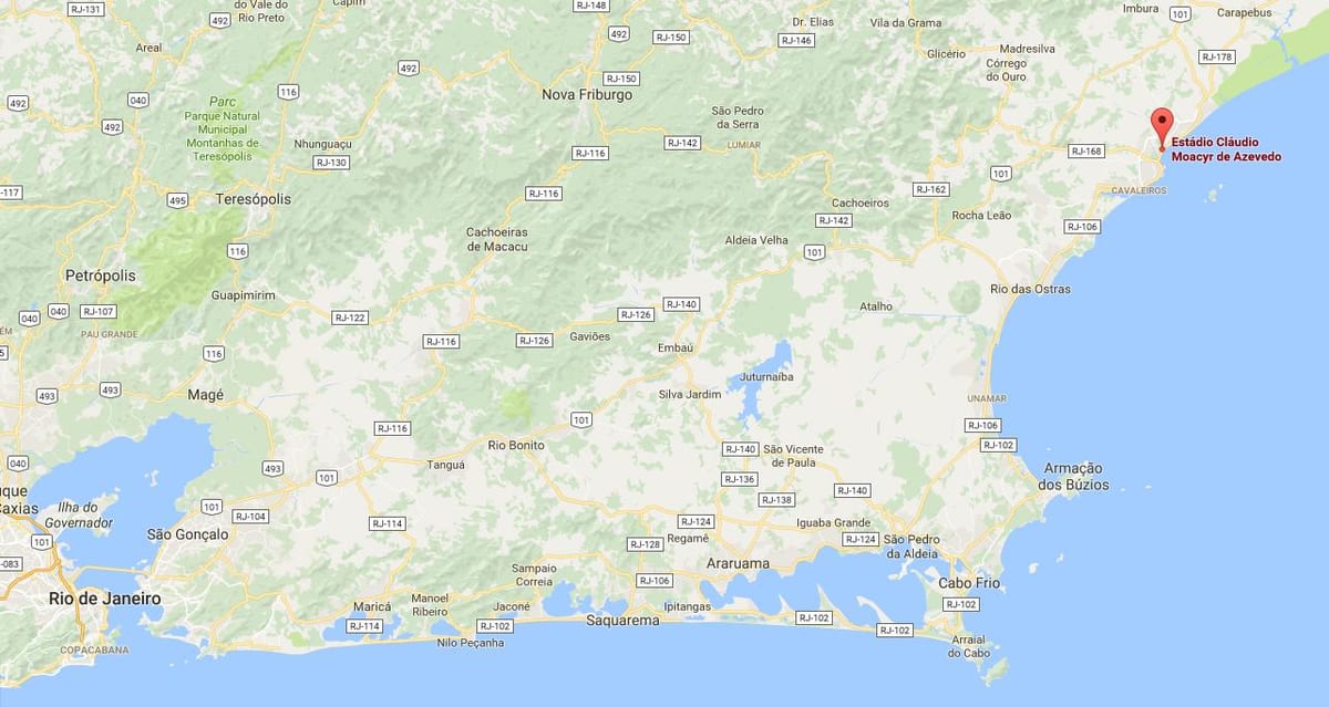 Карту стадіону Клаудіу Moacyr де Азеведо