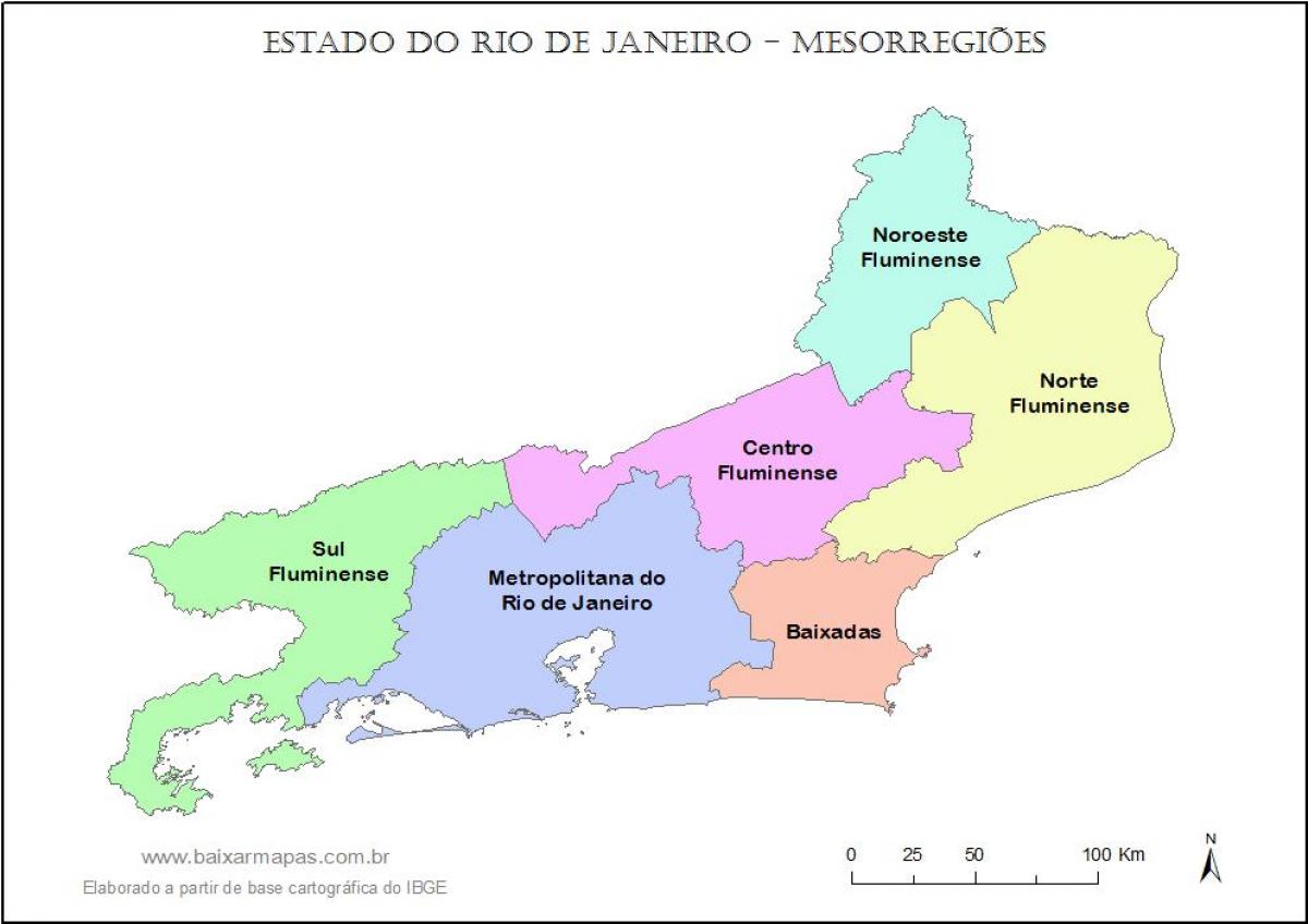 Карта mesoregions Ріо-де-Жанейро