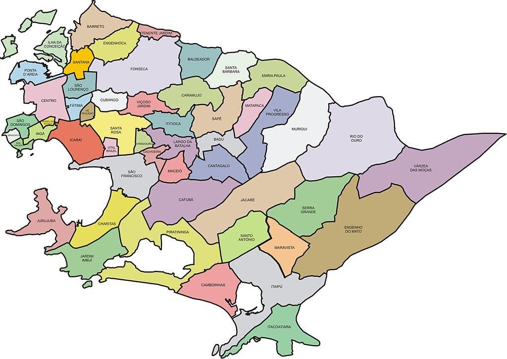 Карта quartiers облаштовано Нітерой