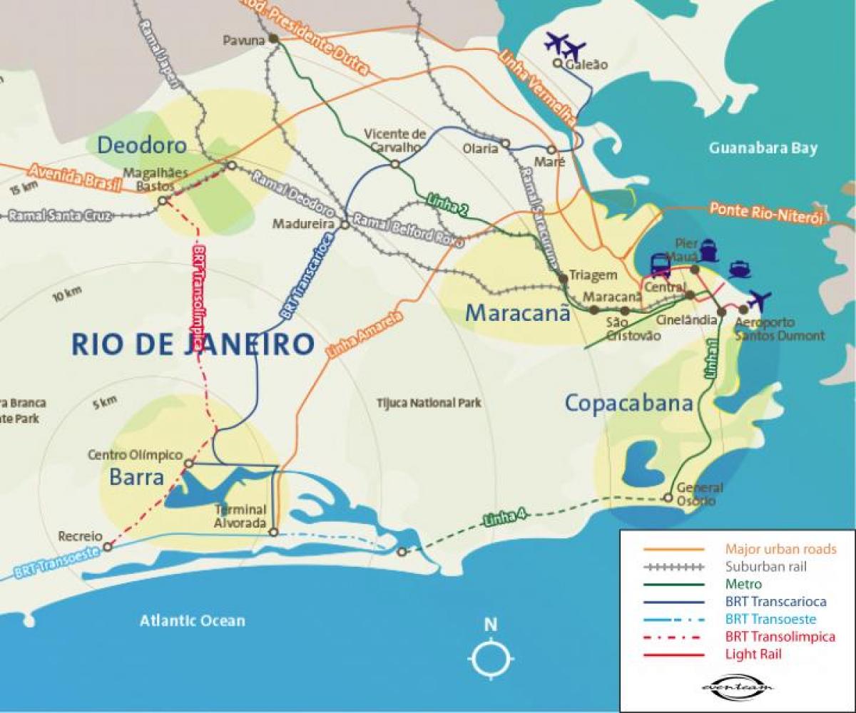 Карта Ріо-де-Жанейро аеропортів