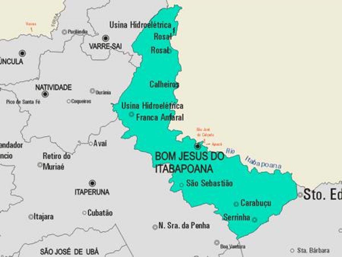 Карта Бон-жезус-ДУ муніципалітет Itabapoana