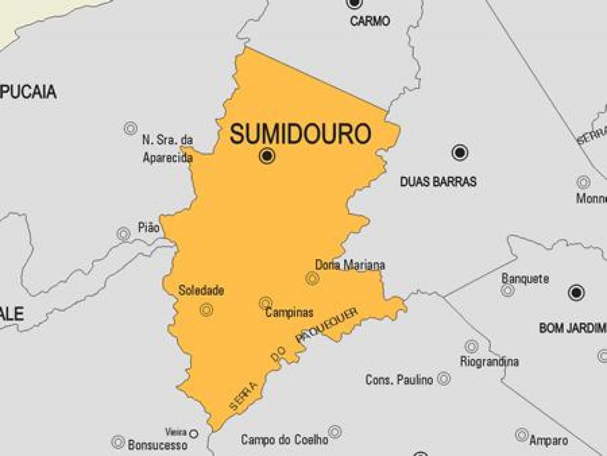 Мапа муніципалітету Sumidouro