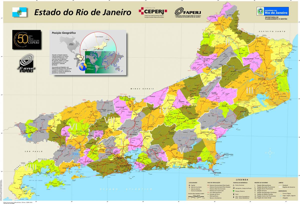 Карта муніципальних утворень в Ріо-де-Жанейро