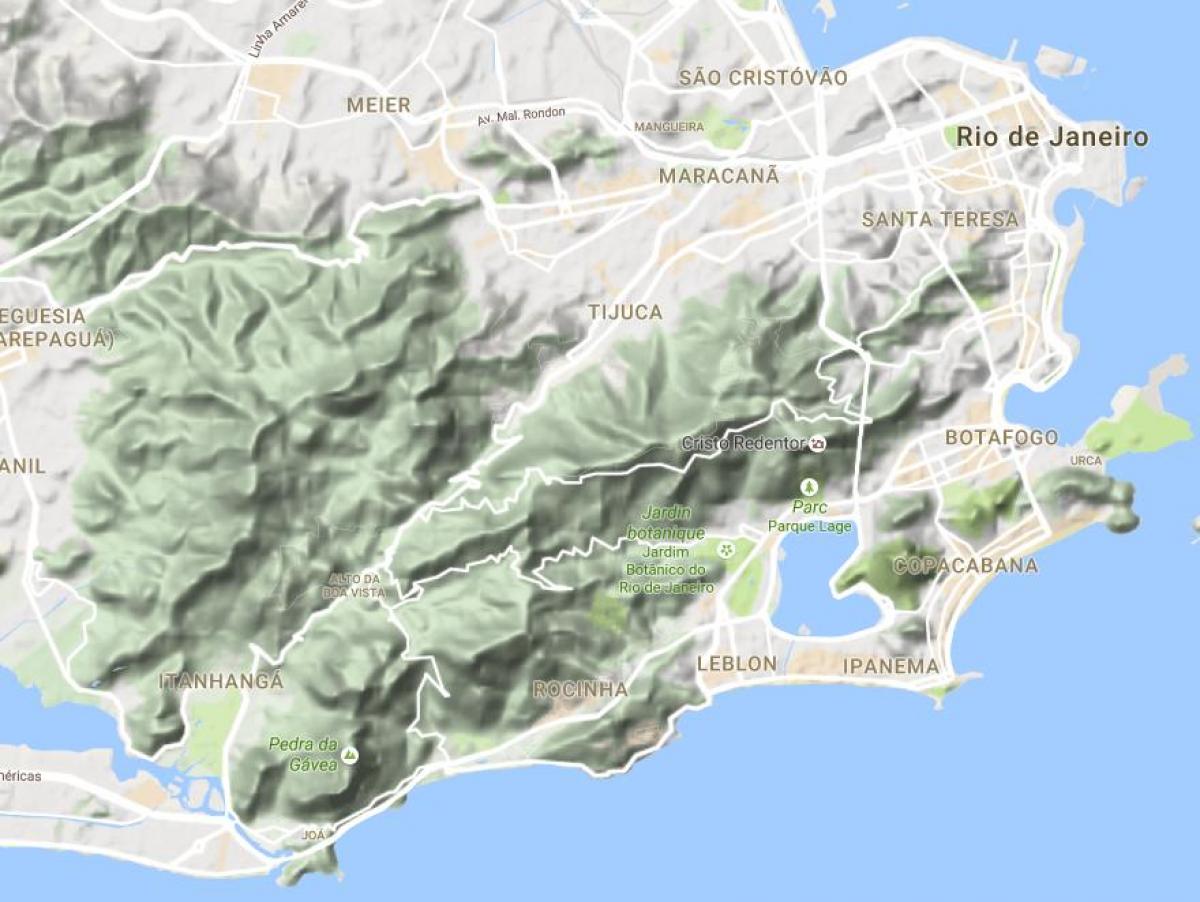 Карта рельєфу Ріо-де-Жанейро