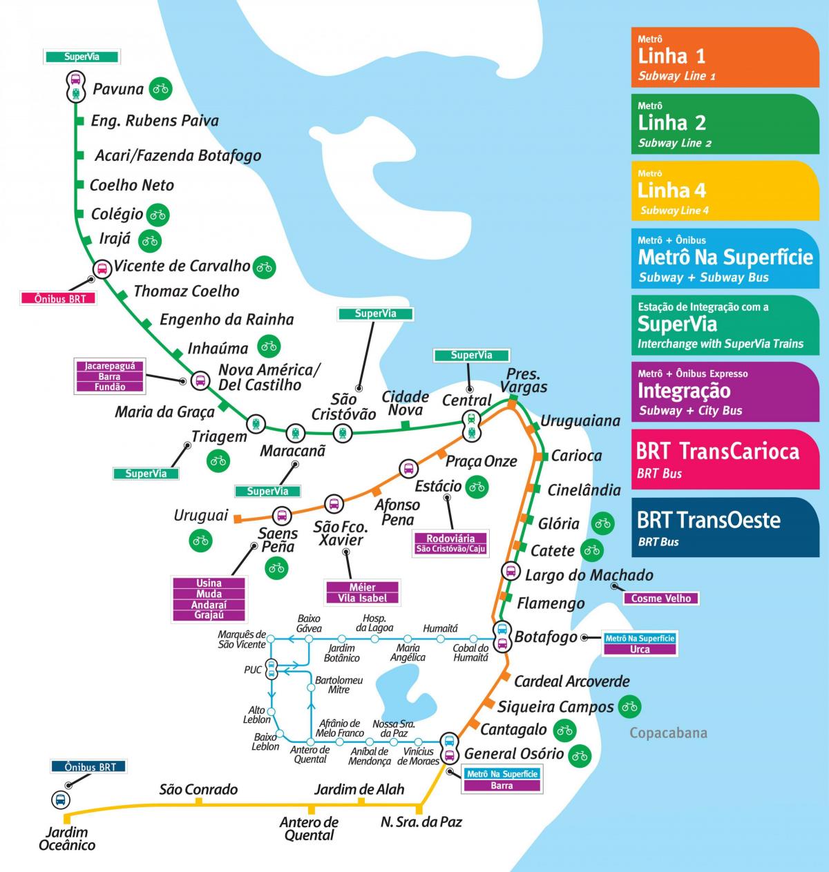 Карта Ріо-де-Жанейро метро