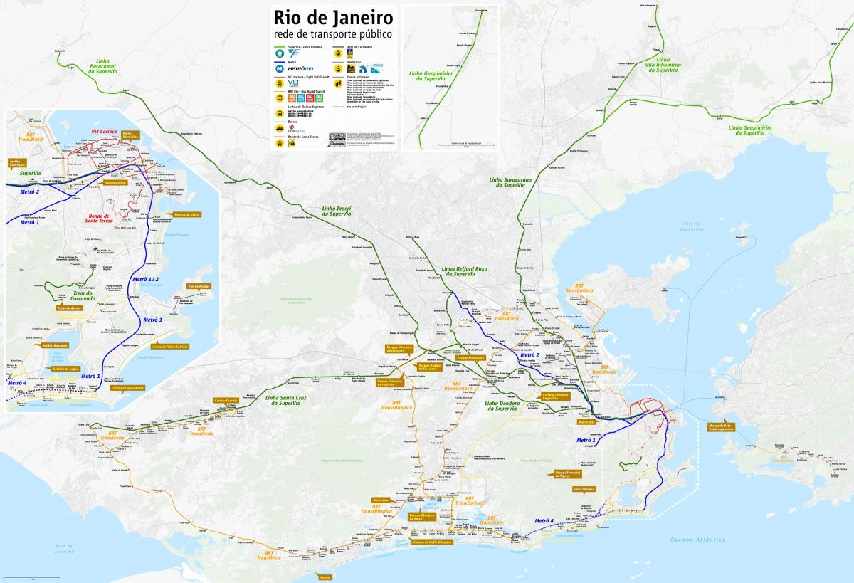 Карта Ріо-де-Жанейро транспорту