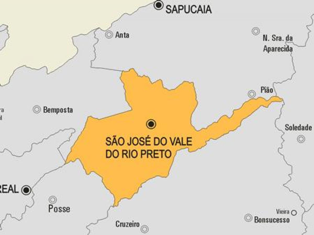 Карта Сан-Жозе-ДУ-Вале-ДУ-Ріу-Прету муніципалітет