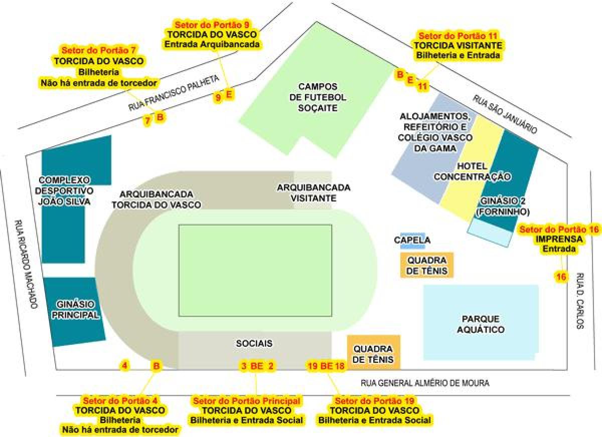 Карта Сан-стадіон Januário