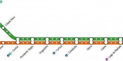 Карта метро Ріо-де-Жанейро - лінії 1-2-3