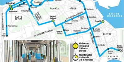 Карта Ріо-де-Жанейро трамвай